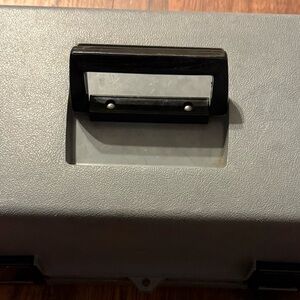 Gray plastic tool /storage Box with Black Handle